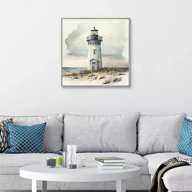 Canvas Art-Kirklands Home Blue Lighthouse Framed Canvas Art Print