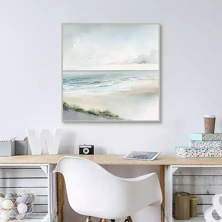 Canvas Art-Kirklands Home Soft Coastal I Framed Canvas Art Print Blue