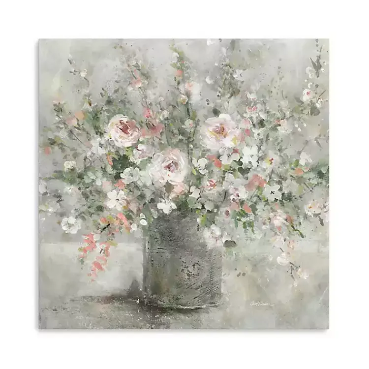 Canvas Art-Kirklands Home Felicitous Floral Canvas Art Print, 20x20 in. Gray