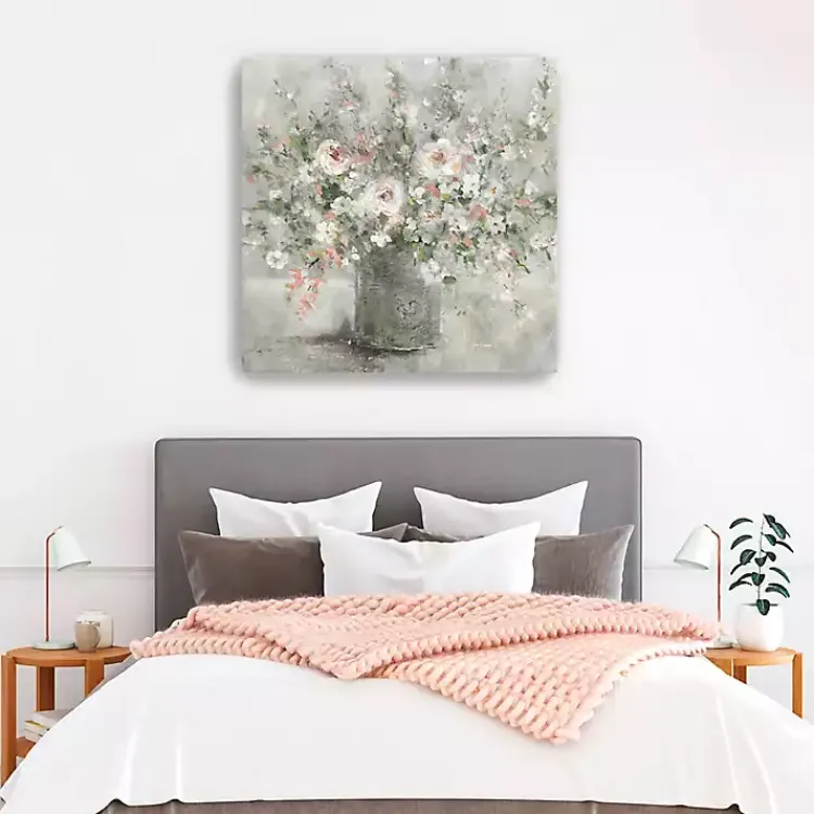 Canvas Art-Kirklands Home Felicitous Floral Canvas Art Print, 40X40 in. Gray