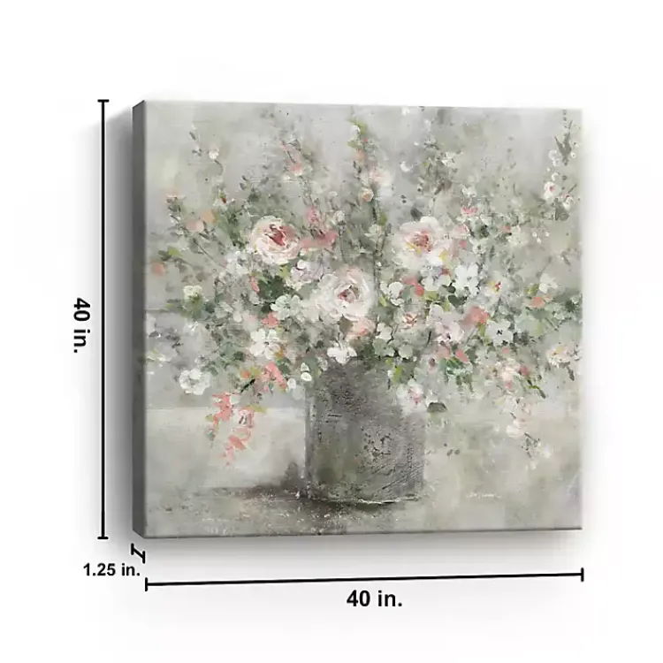 Canvas Art-Kirklands Home Felicitous Floral Canvas Art Print, 40X40 in. Gray