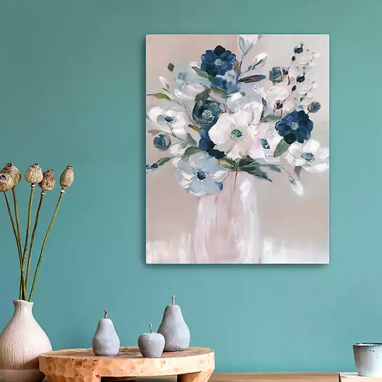 Canvas Art-Kirklands Home Touch of Teal Bouquet Canvas Art Print, 16x20 in.