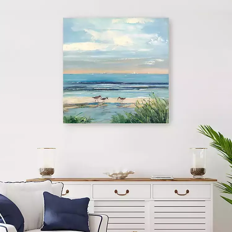 Canvas Art-Kirklands Home Paradise Beach Canvas Art Print, 30x30 in. Blue