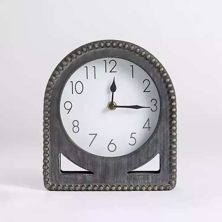 Clocks-Kirklands Home Beaded Charcoal Tabletop Clock