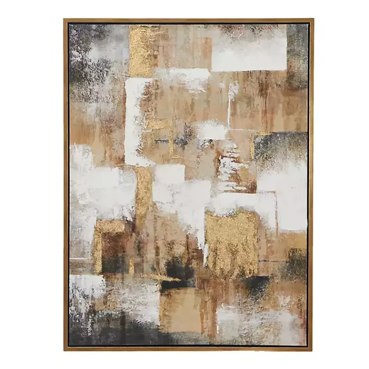 Canvas Art-Kirklands Home Abstract Gold Framed Canvas Art Print