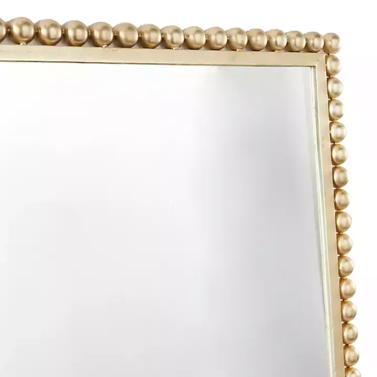 Decorative Mirrors-Kirklands Home Gold Metal Beaded Frame Wall Mirror
