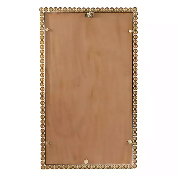 Decorative Mirrors-Kirklands Home Gold Metal Beaded Frame Wall Mirror