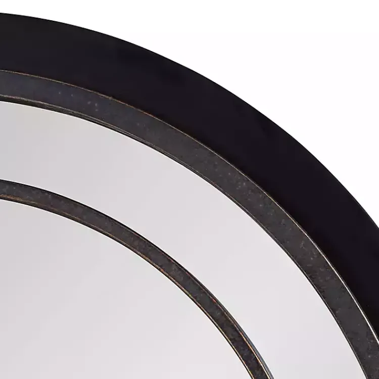 Decorative Mirrors-Kirklands Home Audubon Wood Arch Wall Mirror, 24x36 in. Black