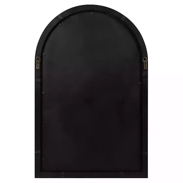 Decorative Mirrors-Kirklands Home Audubon Wood Arch Wall Mirror, 24x36 in. Black