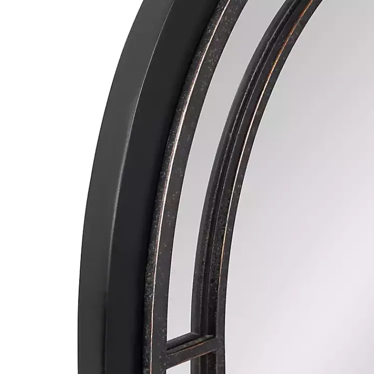 Decorative Mirrors-Kirklands Home Audubon Wood Arch Wall Mirror, 24x36 in. Black