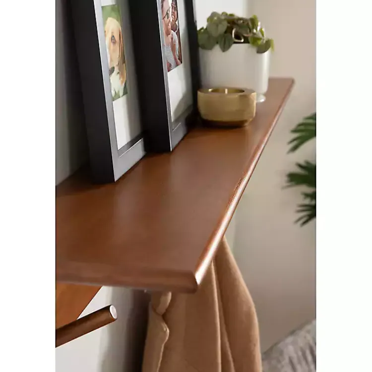 Shelves-Kirklands Home Walnut Wood Alia Shelf with Hooks