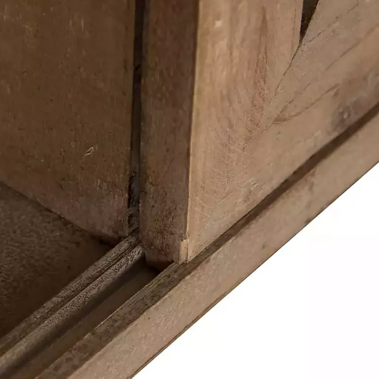 Wall Storage-Kirklands Home Wood Barn Door 5-Shelf Wall Cabinet Brown