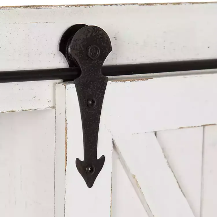 Wall Storage-Kirklands Home Wood Barn Door 5-Shelf Wall Cabinet White