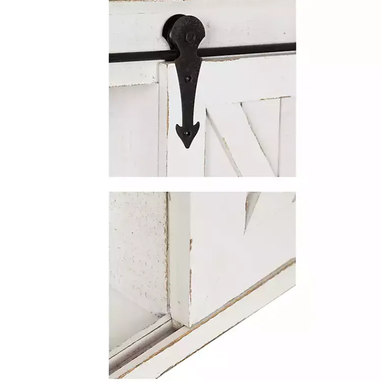 Wall Storage-Kirklands Home Wood Barn Door 5-Shelf Wall Cabinet White