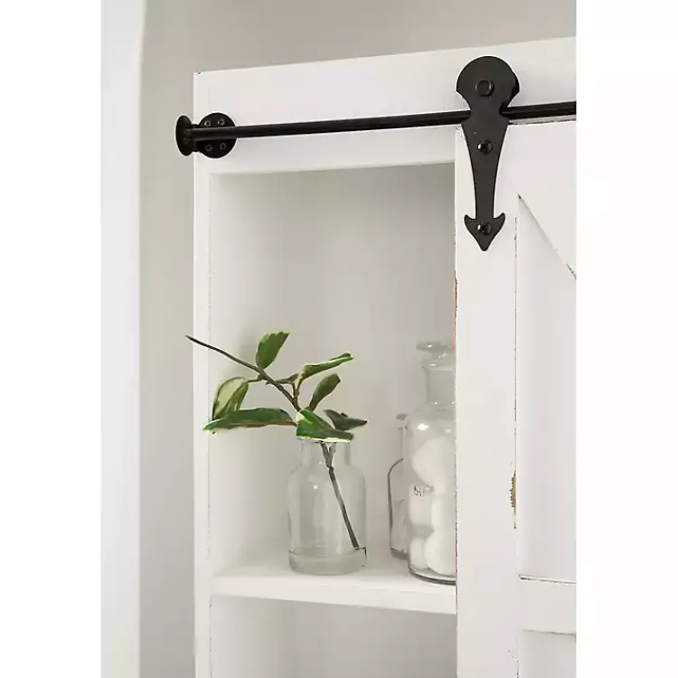 Wall Storage-Kirklands Home Wood Barn Door 5-Shelf Wall Cabinet White