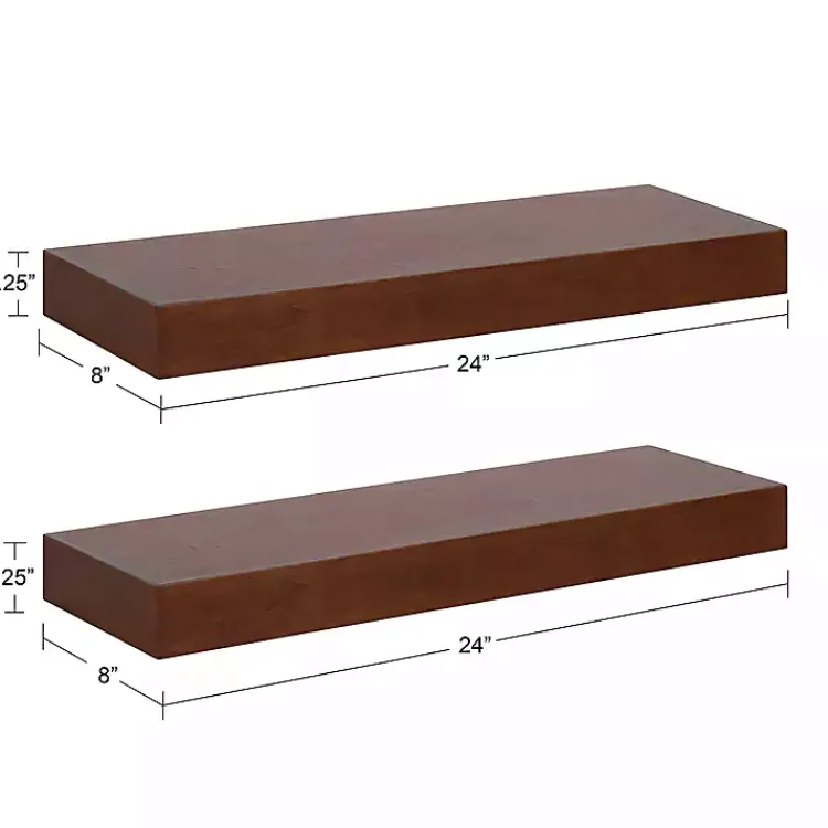 Shelves-Kirklands Home Walnut Brown Floating Shelves, Set of 2