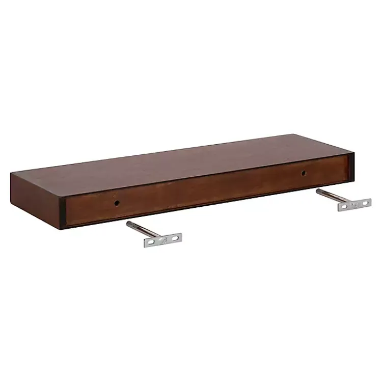 Shelves-Kirklands Home Walnut Brown Floating Shelves, Set of 2