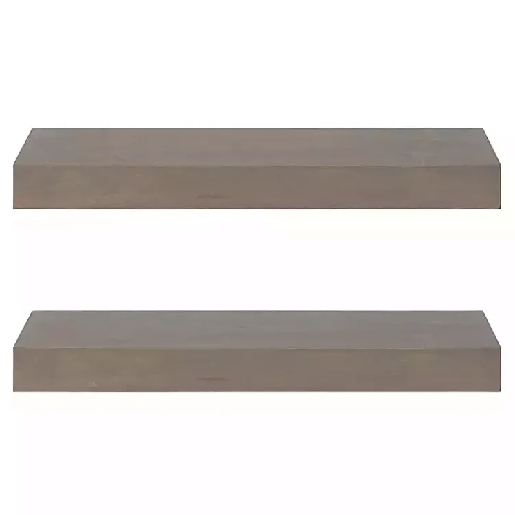 Shelves-Kirklands Home Dark Brown Wood Floating Shelves, Set of 2