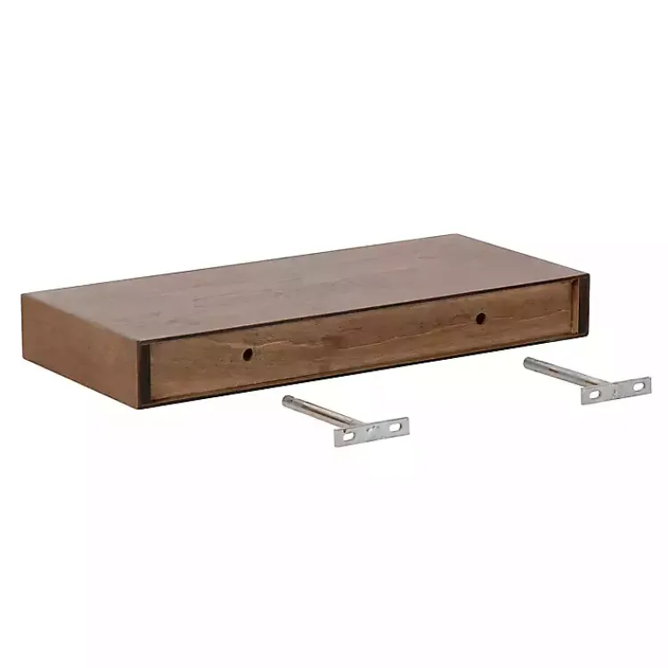 Shelves-Kirklands Home Rustic Wood 2-pc. Floating Shelves, 18 in.