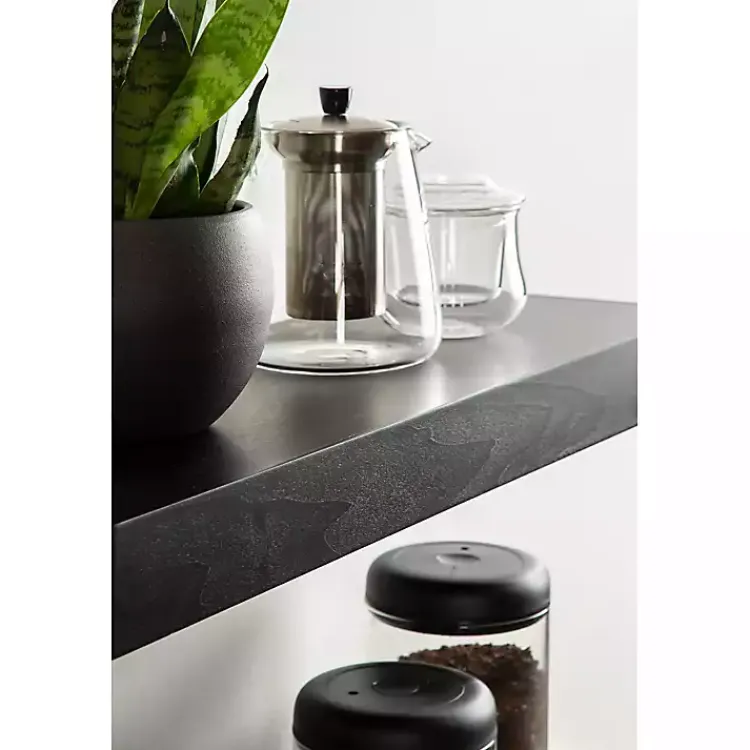 Shelves-Kirklands Home Black Wood 2-pc. Floating Shelves, 24 in.