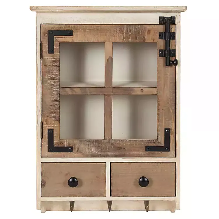 Wall Storage-Kirklands Home Farmhouse 2-Drawer Wall-Mounted Cabinet