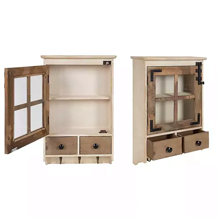 Wall Storage-Kirklands Home Farmhouse 2-Drawer Wall-Mounted Cabinet