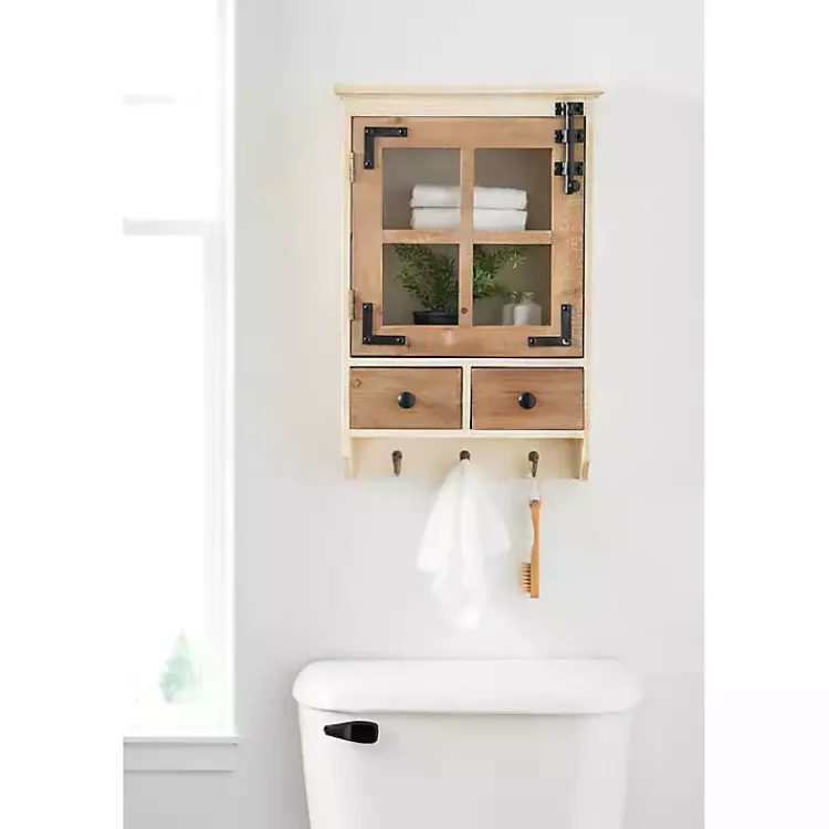 Wall Storage-Kirklands Home Farmhouse 2-Drawer Wall-Mounted Cabinet