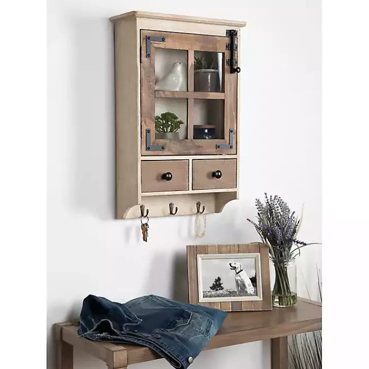 Wall Storage-Kirklands Home Farmhouse 2-Drawer Wall-Mounted Cabinet