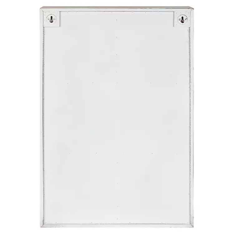 Wall Storage-Kirklands Home Farmhouse Chic White Wood & Iron Wall Cabinet