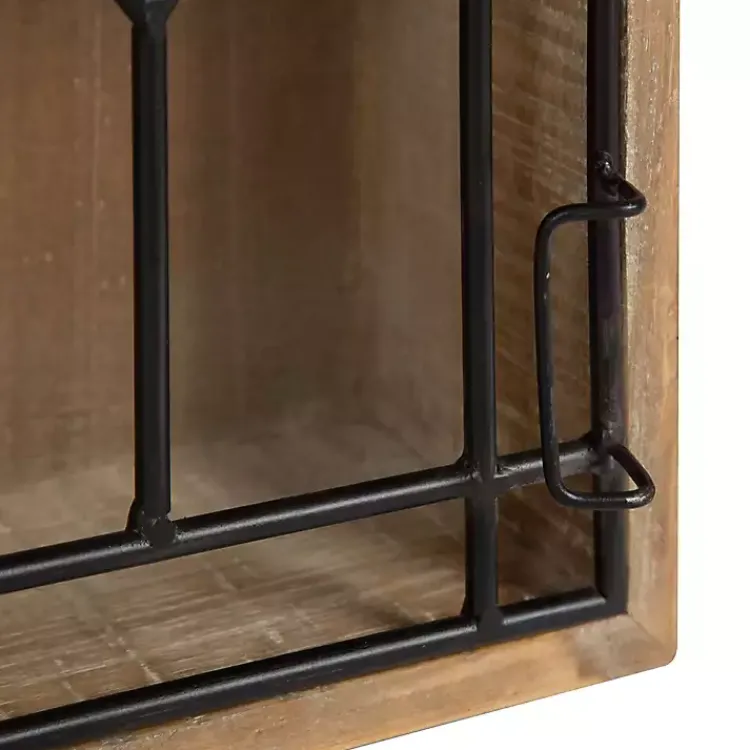 Wall Storage-Kirklands Home Farmhouse Chic Rustic Wood & Iron Wall Cabinet