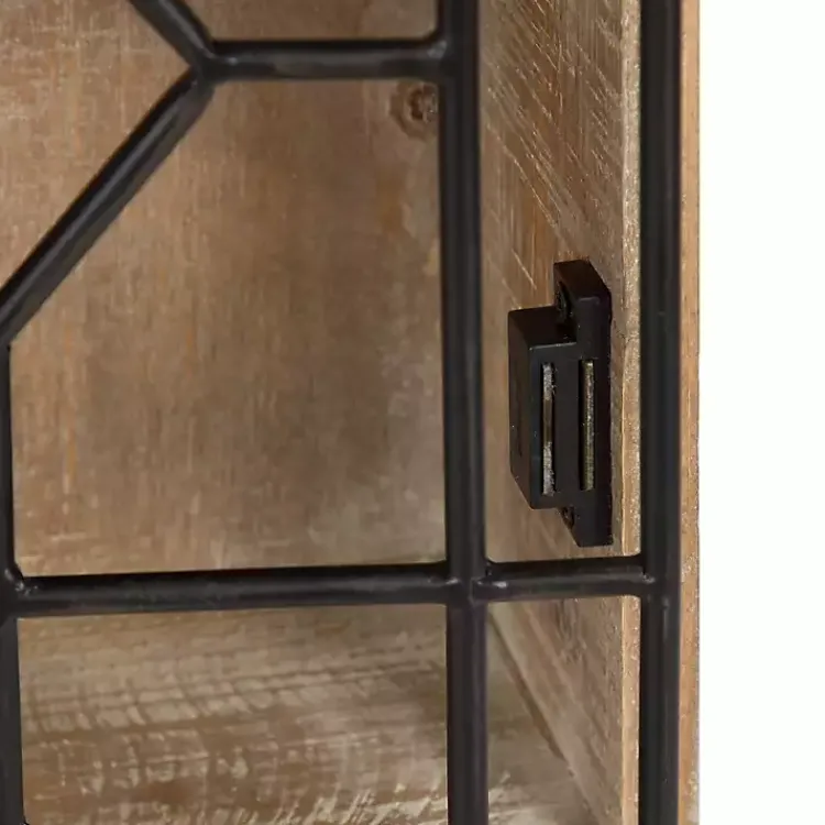 Wall Storage-Kirklands Home Farmhouse Chic Rustic Wood & Iron Wall Cabinet