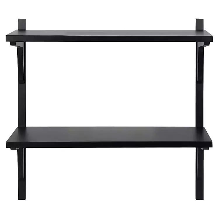 Shelves-Kirklands Home Traditional Two-Tiered Wall Shelf Black