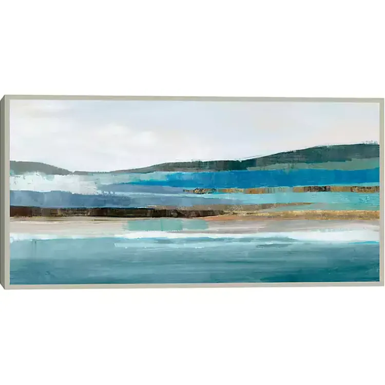 Canvas Art-Kirklands Home Memories of Framed Canvas Art Print Blue