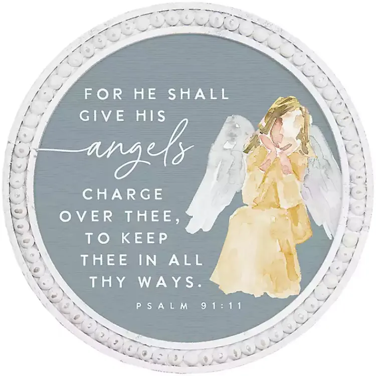 Wall Quotes & Signs-Kirklands Home Give His Angels Round Wall Plaque