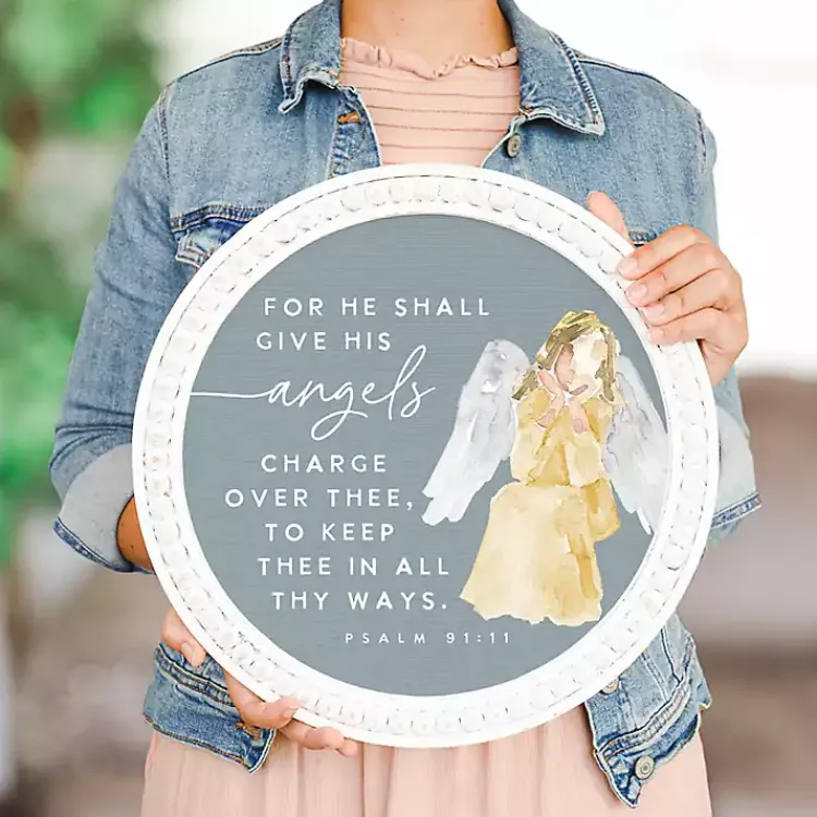 Wall Quotes & Signs-Kirklands Home Give His Angels Round Wall Plaque