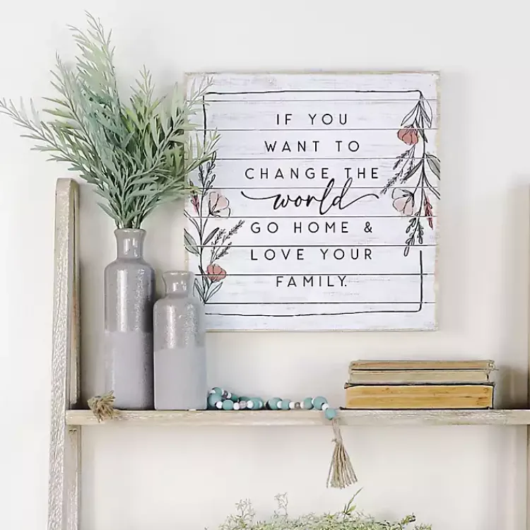 Wall Quotes & Signs-Kirklands Home Change the World Wall Plaque