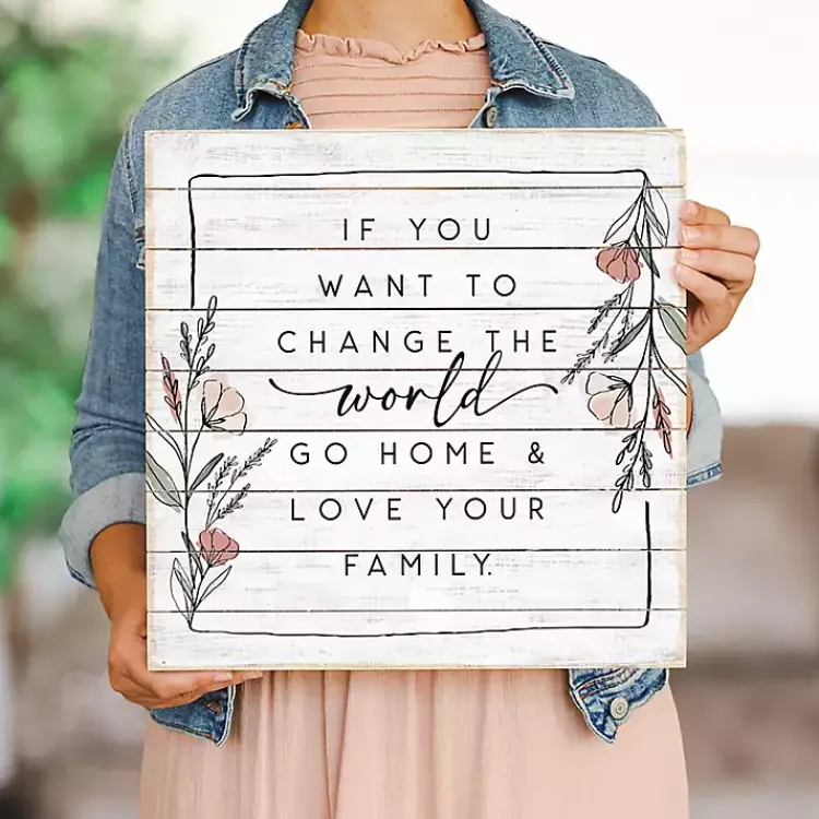 Wall Quotes & Signs-Kirklands Home Change the World Wall Plaque