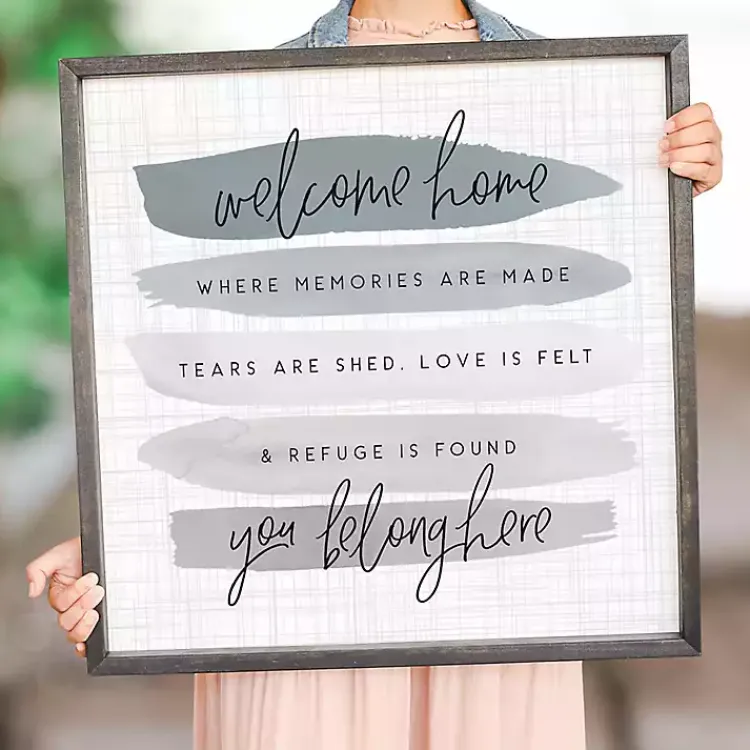Wall Quotes & Signs-Kirklands Home You Belong Here Wall Plaque Gray