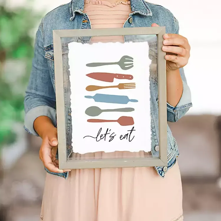 Wall Quotes & Signs-Kirklands Home Let's Eat Framed Wall Plaque