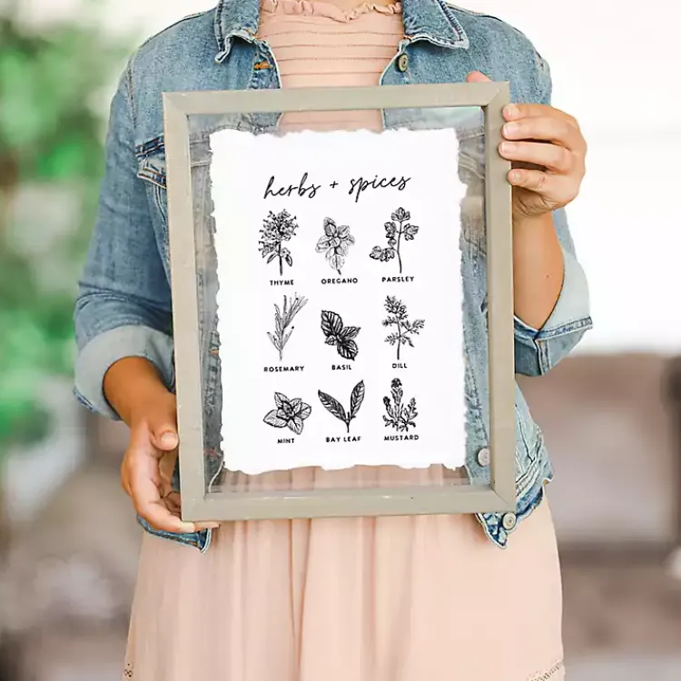 Wall Plaques-Kirklands Home Herbs and Spices Framed Wall Plaque