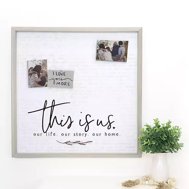 Wall Plaques-Kirklands Home This is Us Framed Magnetic Board Gray