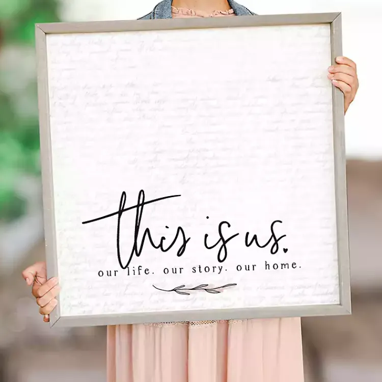 Wall Plaques-Kirklands Home This is Us Framed Magnetic Board Gray