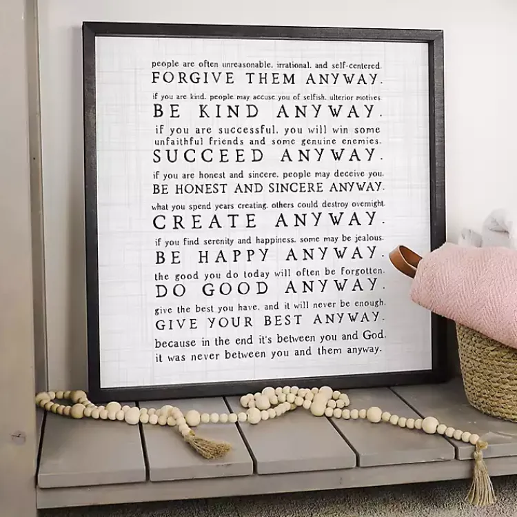 Wall Quotes & Signs-Kirklands Home Anyway Framed Wood Wall Plaque