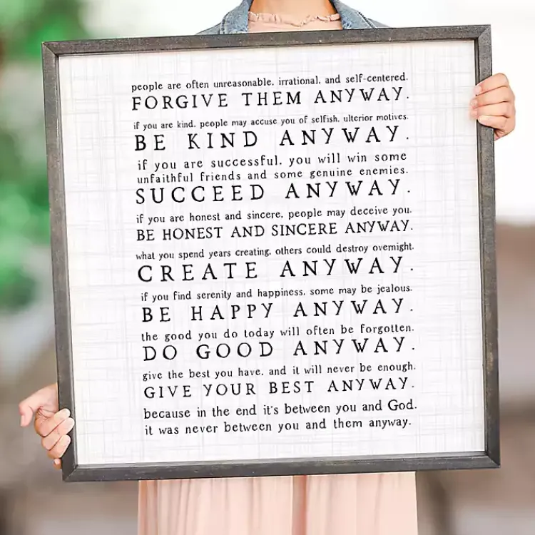 Wall Quotes & Signs-Kirklands Home Anyway Framed Wood Wall Plaque