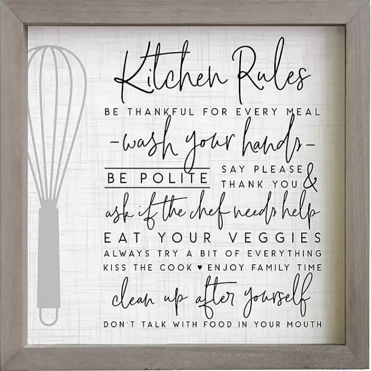 Wall Quotes & Signs-Kirklands Home Kitchen Rules Framed Wall Plaque