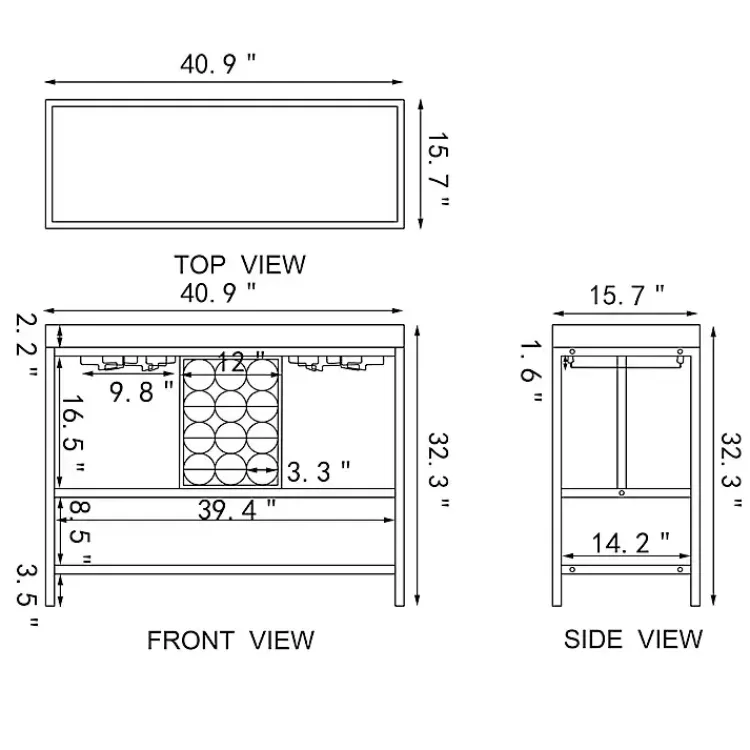 Console Tables-Kirklands Home Natural Wood & Black Metal Wine Rack Console Table