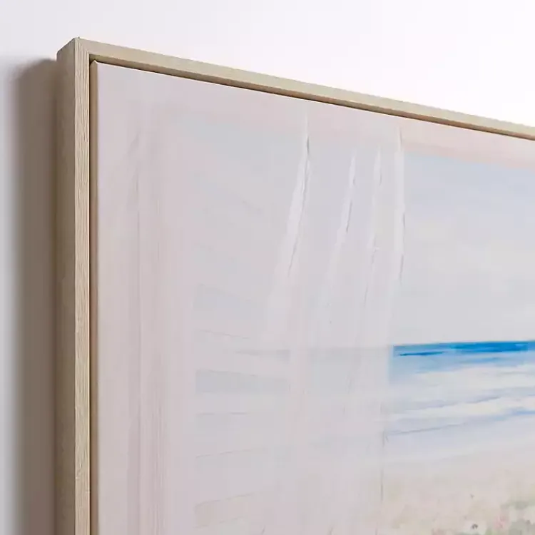 Canvas Art-Kirklands Home Window with a Beach View Framed Canvas Art Print