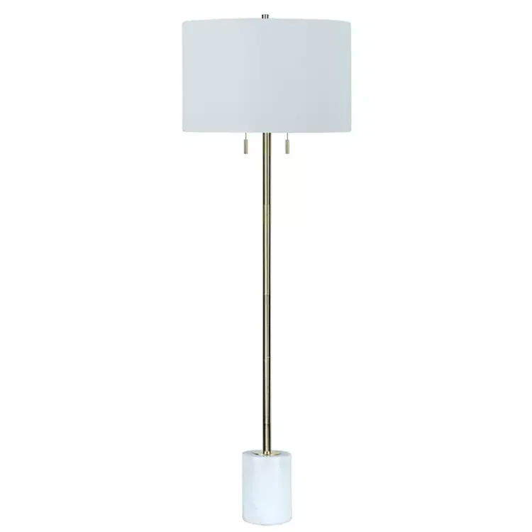 Floor Lamps-Kirklands Home Marble Column Floor Lamp White