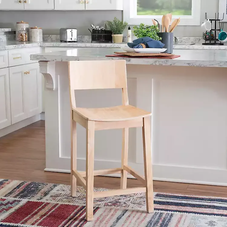 Bar Stools & Counter Height Stools-Kirklands Home Natural Wood Devin Counter Stools, Set of 2 Tan