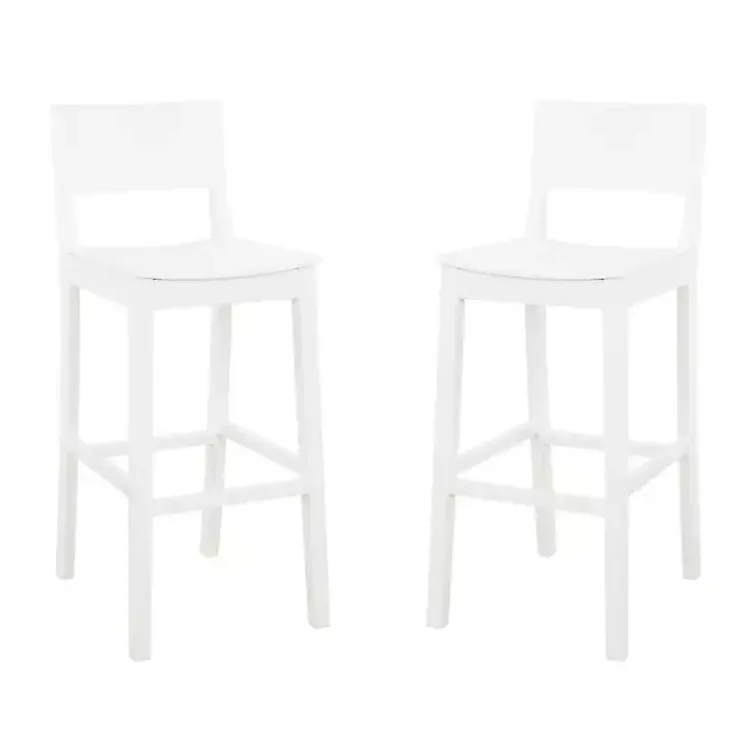 Bar Stools & Counter Height Stools-Kirklands Home Wood Devin Bar Stools, Set of 2 White